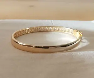 Moissanite <b>Bangle</b> <b>Bracelet</b> 925 Sterling <b>Silver</b> White Gold Plated Luxury Sparkling Diamond Alternative Jewelry - Product Image 2