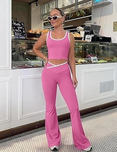 Conjunto deportivo de 2 piezas para mujer, sujetador deportivo y leggings, ropa para fitness y entrenamiento - Product Image 5