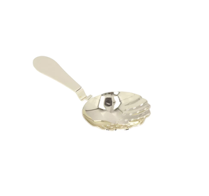 Customised Logo Stainless Steel <b>Shell</b> Shape Strainer Spoon Silver Plated <b>Mirror</b> Polish Eco-Friendly 30mL Capacity Short Handle - Product Image 1