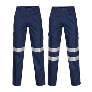 Pantalones de trabajo de seguridad reflectantes de poliéster y algodón al por mayor, pantalones de trabajo de alta visibilidad personalizados, precio al por mayor - Product Image 1