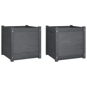 Ensemble de 2 jardinières en pin massif gris, 19,7x19,7x19,7 pouces, ensemble de pots de fleurs durables - Product Image 2