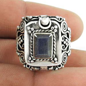 Daily Wear Punk Style Natural <b>Labradorite</b> Gemstone <b>Ring</b> In 925 Sterling Silver Unisex Boho Jewelry For Anniversary & Wedding - Product Image 3