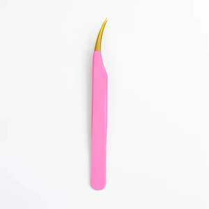 Custom Logo High Quality 90 Degree Stainless Steel Plated <b>Glitter</b> Diamond Grip Precision Anti-Static Eyelash Extension Tweezer - Product Image 2