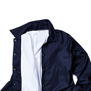 Chaqueta Camisa Azul Marino para Hombre, Cortavientos, Cuello Camisero, Casual, Otoño, Corte Regular, Color Sólido, Exterior Recubierto de Poliéster - Product Image 6