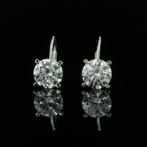 Pendientes de Aro de Oro de 14K con Diamante Cultivado en Laboratorio de 4CT, Certificado IGI, Diamante Redondo Brillante, Joyería Fina, Regalo para Mujer, Estilo Minimalista para Fiesta - Product Image 5
