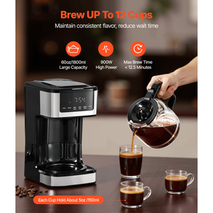 Macchina da Caffè Intelligente Programmabile con Schermo Touch da 12 Tazze, Multifunzione, con Funzione di Infusione a Caldo per 4 Ore - Product Image 2