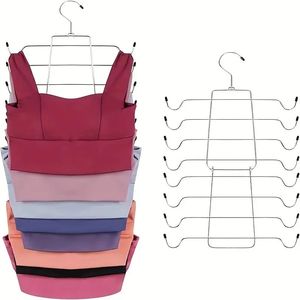 Organizzatore appendiabiti salvaspazio a 8 strati in acciaio inossidabile lucido per biancheria intima e reggiseni - Product Image 1