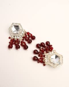 ต่างหูห้อยทรงหกเหลี่ยมชุบทองดีไซน์ใหม่ขายส่ง ประดับมุกเทียมทรงเรขาคณิต ลูกปัดห้อยประดับ โลหะผสมสังกะสี แฟชั่น - Product Image 3