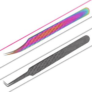 Nouvelle arrivée Custom Made Diamond Grip Pince à épiler d'extension de cils pointus en acier inoxydable Vente en gros avec logo privé - Product Image 3