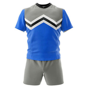 Conjunto de Camiseta de Fútbol Azul Grisácea para Hombre, Manga Corta, Impresión Sublimada, Absorbe la Humedad, Corte Regular, para Todas las Temporadas, Uniforme Deportivo para Adultos - Product Image 2