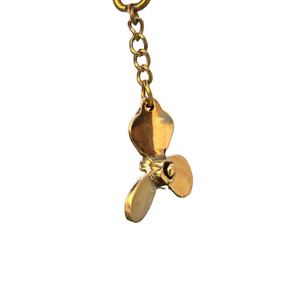 Llavero de latón con hélice, estilo antiguo, acabado dorado, superventas 2026, a la venta por exportadores - Product Image 4