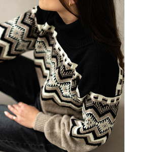 Trendy Women's Casual <b>Sweater</b> <b>Crewneck</b> Ribbed Knit Pullover Comfortable Lightweight Winter Knitwear Breathable Nylon/Acrylic - Product Image 4