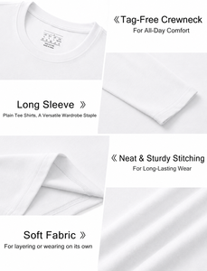 เสื้อยืดแขนยาวผู้ชาย ผ้าฝ้าย 100% นุ่ม ระบายอากาศดี สวมใส่สบาย คอกลม ราคาประหยัด - Product Image 4