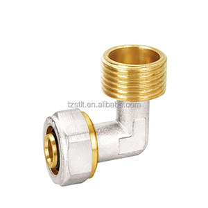 Raccord de compression en <span class=keywords><strong>laiton</strong></span> coudé à 90 degrés 1/2 po (15 mm) mâle pour tube en cuivre - Product Image 2