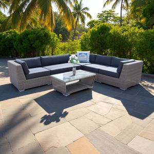 Ensemble de canapés d'extérieur en rotin PE tissé à la main de luxe PRSF-C-TH5-HR, en forme de L, meubles de jardin avec coussins et table - Product Image 2