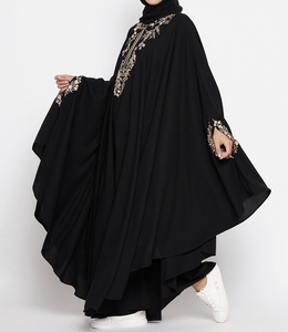 Wholesale Women Abaya Kaftan Dress Handmade Turkish Floor Length Long Sleeve Soft Breathable Polyester Floral Loose Fit - Product Image 4