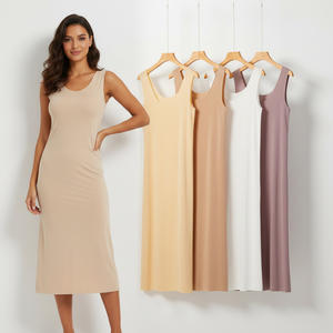 Vestidos Casuales de Verano Personalizados con Cintura Imperio para Mujer, Vestido Midi de Punto Acanalado con Cuello Redondo y Manga Corta para Mujer - Product Image 3