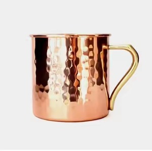 Mug en cuivre poli miroir, fait main, avec poignée en laiton pur - Product Image 5
