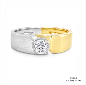 Bague en or jaune 14 carats avec diamant de laboratoire certifié IGI, bijou de luxe pour homme, cadeau de fiançailles, taille brillant rond, qualité VVS-VS - Product Image 2