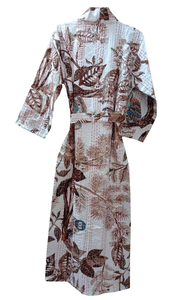 Bata Kimono de Algodón 100% para Mujer, Tejida con Estampado de Bloques y Diseño de Dibujos Animados, Hecha a Mano, Cuello en V, Cintura Elástica, Largo hasta la Rodilla/Completamente Larga, de Naaz Textile - Product Image 2