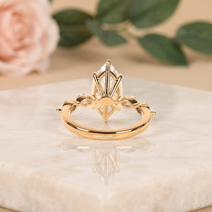 Anillo de Compromiso de Plata de Ley 925 con Moissanita de Corte Marquesa, Chapado en Oro, con Piedra Lateral en Forma de Pera, Joyería Nupcial para Mujer - Product Image 2
