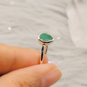 Bague en émeraude verte, argent sterling 925 pur, bijoux étincelants pour femmes, à porter lors de mariages, bagues de haute qualité - Product Image 6