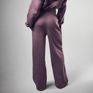 Pantalones de chándal de algodón polar para mujer al por mayor, de invierno, para gimnasio, joggers de pierna ancha que combinan con todo - Product Image 3
