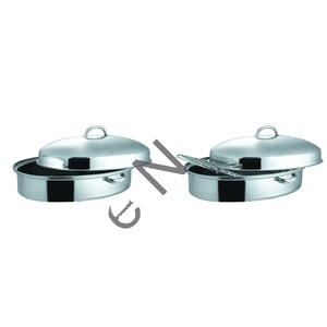 Horno de barbacoa rectangular, tostador de pavo ovalado, bandeja de acero para asar pollo 32 38 42 47cm - Product Image 1