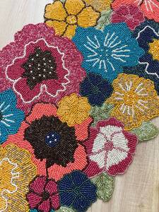 Handmade Floral <b>Table</b> <b>Runner</b> Irregular Shape Fabric Bohemian Design Multicolor Embroidered Mats & Pads - Product Image 6