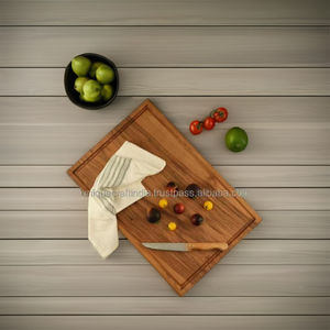 Tabla de cortar de madera de última llegada | Charcutería con mango curvo suave y plato para servir para una cena elegante - Product Image 6