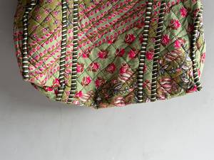 Sac fourre-tout en coton bohème à motif floral, design matelassé, poignées rayées, ouverture supérieure, usage quotidien, cadeau idéal pour elle - Product Image 4