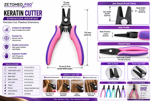 Pince coupante professionnelle en acier inoxydable de qualité supérieure A+ légère pour extensions de cheveux à la kératine, résistante aux hautes températures - Product Image 3