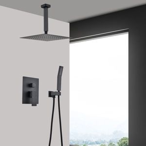Sistema Doccia Contemporaneo Monocomando a Soffitto 16 Pollici con Doccetta e Soffione in Nichel - Product Image 2