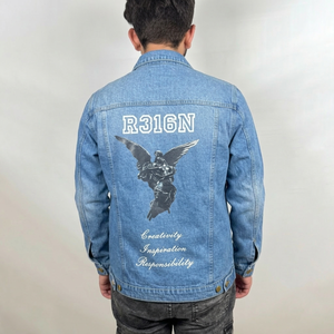 Veste en jean personnalisée pour hommes, respirante, tendance, style streetwear, service OEM, veste en jean unie teinte pour homme - Product Image 6