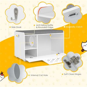Lettiera per Gatti di Lusso in Legno con Ampio Spazio Interno e Cuscino Rimovibile - Product Image 2