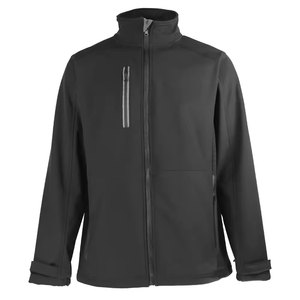 Men's Blue Fleece Jacket Hooded Full <b>Zip</b> Stand Collar Waterproof Windproof Casual Outdoor Wear Regular Fit Polyester Material - Product Image 3