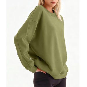 Sweat-shirt pour femme en molleton de coton épais de haute qualité, coupe oversize, entièrement personnalisable, style streetwear, prix abordable - Product Image 5