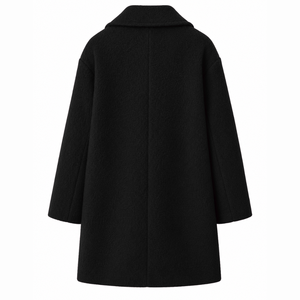 Custom NCBW Coalition <b>long</b> <b>Wool</b> <b>Coat</b> embroidered logo on front <b>black</b> and Gold color full sleeve <b>wool</b> <b>coat</b> for female - Product Image 3