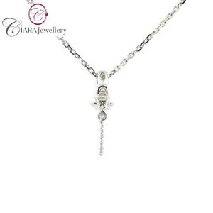 จี้โรสโกลด์สีขาวและเพชรแบบบาแกตต์สไตล์อินเทรนด์จี้ AU750 18K สำหรับเป็นของขวัญ - Product Image 3