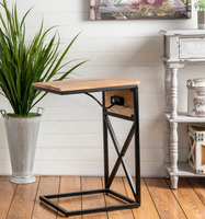 Table d'appoint C Home Furniture, table d'appoint polyvalente pliable avec fonction extensible