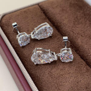 18K White Gold Drop <b>Earring</b> 1 Carat Pear Cut Lab Grown Diamond <b>Studs</b> Teardrop Dangle Certified Women <b>Fine</b> <b>Earring</b> - Product Image 3