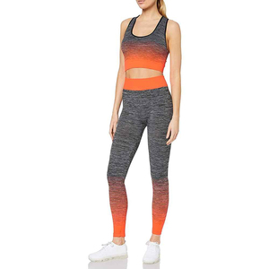 Ensemble de yoga personnalisé OEM pour femmes, 2026 pièces, mode sportive, taille élastique, ensemble de yoga bicolore personnalisé pour la vente, ensemble de yoga fitness pour femmes - Product Image 1