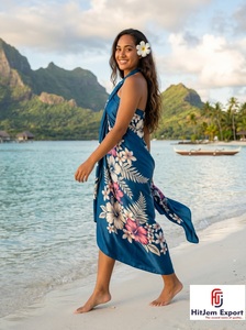 Pareo Hawaïen Personnalisé, Sarong Polynésien Traditionnel à Motifs Floraux, Couverture de Plage, Vêtement d'Été, Fabricant OEM ODM - Product Image 2