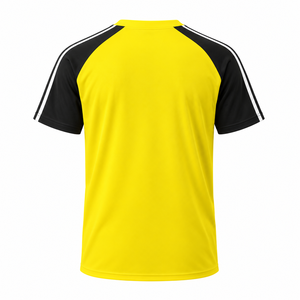 Custom Yellow Black Sports <b>T</b> <b>Shirt</b> <b>Raglan</b> Sleeve Quick Dry Polyester Athletic <b>Shirt</b> Wholesale - Product Image 2