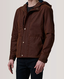 Premium Quality Men's Brown Hooded Canvas Jacket Casual Turn-<b>down</b> Collar Button Closure Waterproof Autumn Wear 2026 Sale - Product Image 4