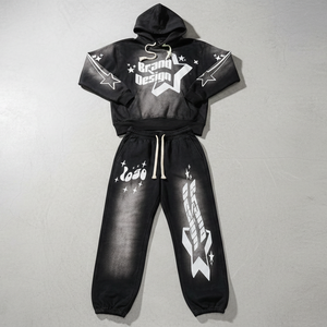 ALIROZ INDUSTRY Survêtements Homme 100% Coton Style Urbain Automne Légers Couleurs Unies Délavé à l'Acide 2-en-1 Respirants - Product Image 4