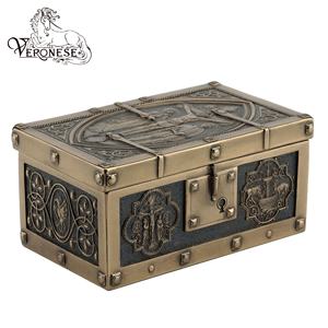 Caja de Recuerdos con Diseño VERONESE, Estilo Medieval, Crucifixión de Cristo, Decoración Religiosa Europea para el Hogar, Artesanía de Resina Pintada a Mano - Product Image 1