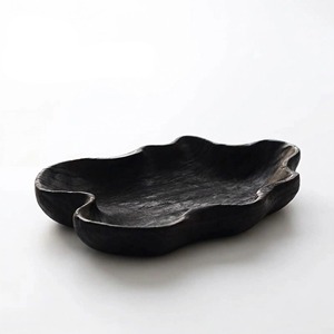 Elegante Plato de Madera Negra para Servir Bocadillos, Frutos Secos y Aperitivos, Presentación de Alimentos con Estilo y Uso en Restaurantes, de la India - Product Image 5