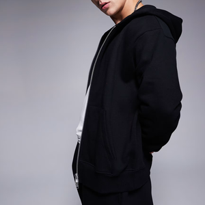 Sweat à capuche zippé vintage pour homme, coupe ample, en molleton épais, épaules tombantes, surdimensionné, personnalisable en usine - Product Image 5