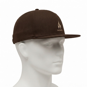 Casquette Snapback Marron 6 Panneaux avec Logo Flamme Brodé Unisexe Style Urbain Chapeau Streetwear Hip Hop Décontracté Unisexe - Product Image 2